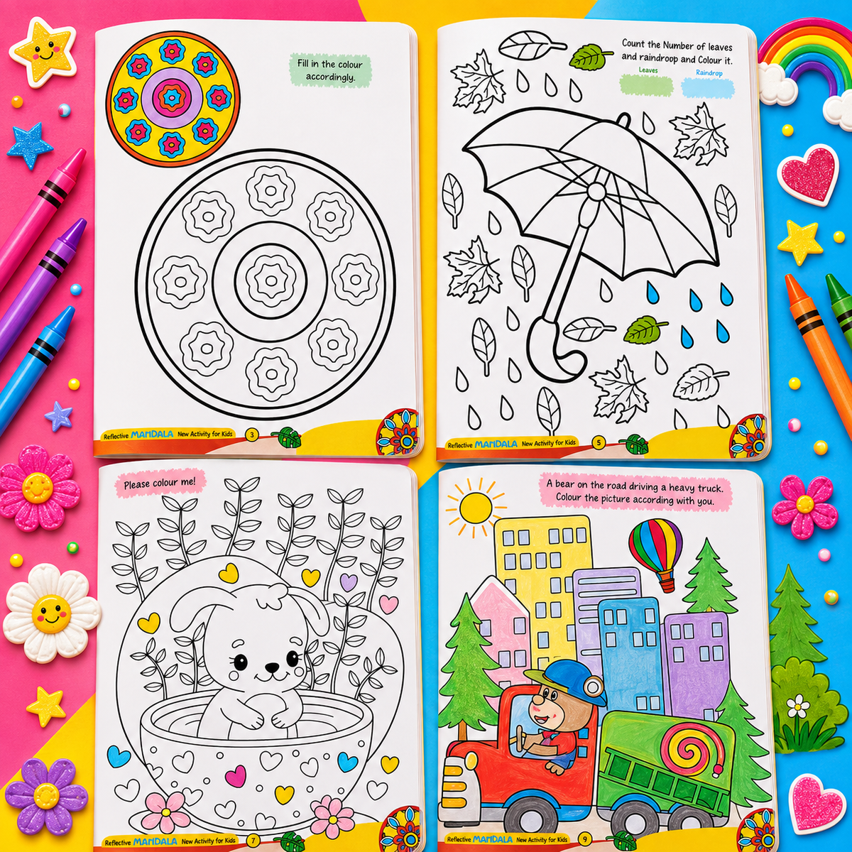 Reflective Mandala Colouring Book for Kids | Creative Art & Coloring Activity Book