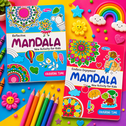 Mandala Coloring Book Set for Kids | Creative Art & Activity Books | Colouring Time Collection (Pack of 2)