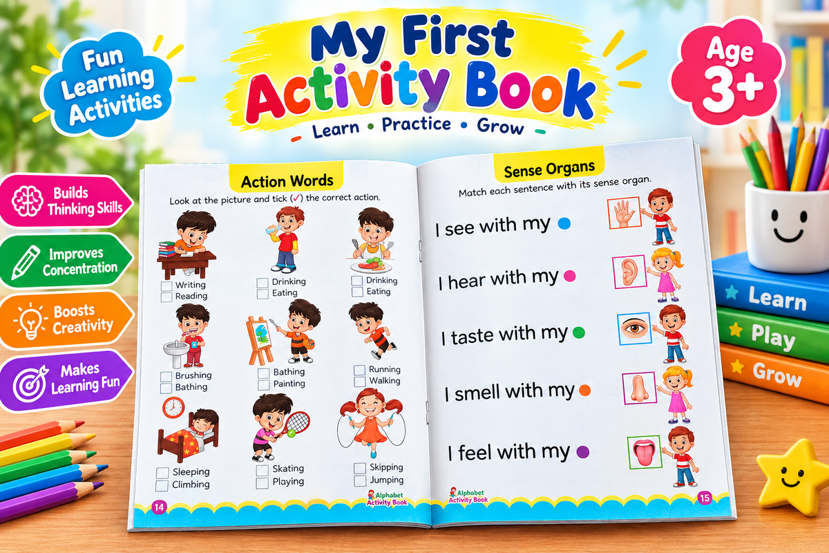 My First Activity Box – 10 Books Set for Kids | Alphabet, Numbers, Puzzles, Mazes, Matching & More | Learning Activity Books for Ages 3+