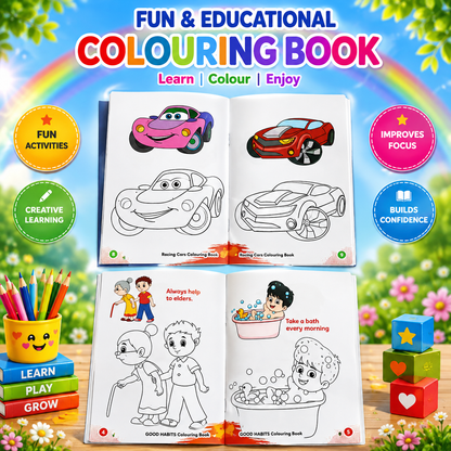 Ultimate Kids Colouring Mega Pack – 18 Books + FREE Crayons | Fun Learning Gift Set